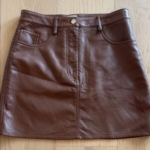 Aritzia Brown Leather Skirt